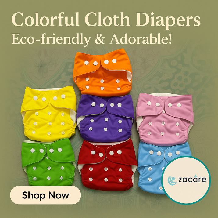 Zacare EcoComfort Washable Baby Cloth Diapers - Reusable & Adorable